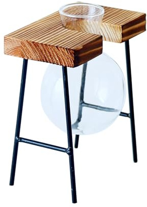Terrari per piante con supporto in legno desktop fioriera in vetro vaso bulbo per coltura idroponica decorazioni per la casa vaso idroponica