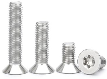 MIETONG M5 Senkkopfschrauben Torx - Silber Flachkopfschrauben Schrauben aus V2A A2 Edelstahl Torx Senkschrauben für Maschinen DIY-Projekte, M5 x 12mm, 10 Stück