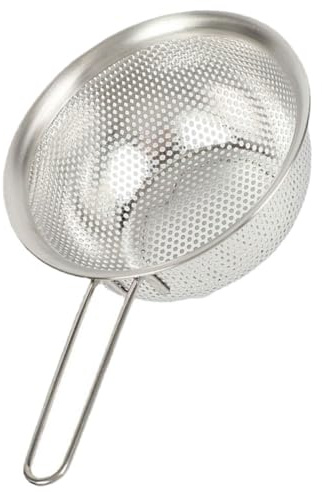 BAZEITFLOW Cestello in acciaio inox, 15 cm, a maglia fine, per verdure e riso, scolapasta da cucina con robusto filtro in metallo, per cucina e campeggio