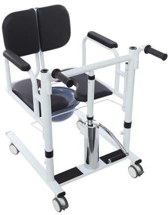 Patientenlift Transferstuhl Hydraulischer Patientenlifter, Duschstuhl für ältere Menschen, Patienten-Transfer-Lift Rollstuhl für Auto, leichter Nachttisch, Badezimmer, Rollstuhl, 200kg Tragkraft