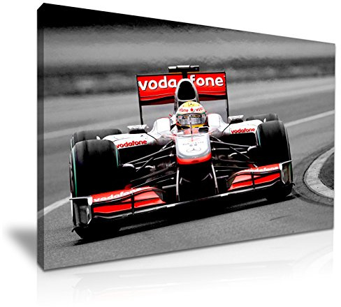 Lewis Hamilton F1 Sports Canvas Wall Art Picture Print 76cmx50cm - For Modern Home Office Garden Room Decoration