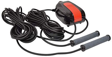EasyPro CAS2,Kompaktes Belüftungsset mit zwei Ausgängen für Wassergärten und Koiteiche bis zu 2000 Gallonen und 1.2 m Tiefe,extrem leiser Betrieb,2 Jahre Garantie (auf Kompressor)
