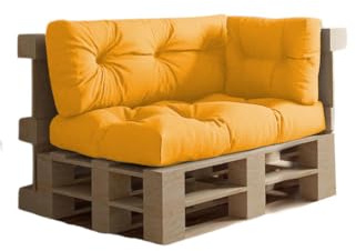 chilly pilley Cojín para Palets Cojín para Palets Impermeable Cojín para Palets Cojín para Jardín Impermeable Repelente Al Agua Muchos Tamaños Y Colores (Juego de 3 Amarillo)