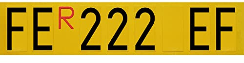 Targa Ripetitrice in Alluminio Catarifrangente, Made in Italy - Targa Portabici, Carrelli e Rimorchi - Targhe di Dimensioni Originali, Caratteri Omologati e R Rossa Inclusa