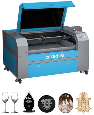 OMTech Graveur Laser CO2 90W 500x700 mm, Machine de Gravure au Laser avec Panneau de Contrôle Numérique et Roulettes, Graver sur Bois Verre Acrylique