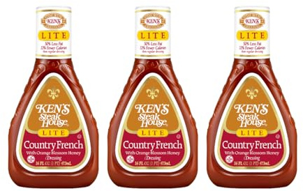 Ken's Steak House Lite Country French with Orange Blossom Honey Dressing (16 Fl Oz , Pack of 3)