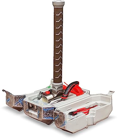 Marvel Mighty Thor's Hammer Mjolnir 91-Piece Tool Set, All-In-One Kit | Gadgets Include Screwdrivers, Wrench, Hammer, Pliers, Hook Sets, and More