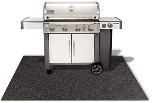 Dalton BBQ-Matte - Esterilla protectora para barbacoa, para terraza, balcón y jardín, protección del suelo, alfombrilla para barbacoa, base ignífuga (100 x 100 cm, antracita)