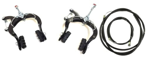 AARNAV 1 par U-formade cykelbroms för mountainbike och MTB, BMX-bromsklämmor, vägcykelbromsar, cykel fram och bak bromsok bromssats med dynor och kablar för cykel