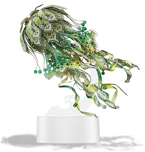 Piececool 3D Metal Puzzles for Adults - Marine Organism Jellyfish Night Light with USB Plug, Hobbies DIY Metal Arts & Crafts 3D Model Building Kits, Creative Gifts & Home Decor