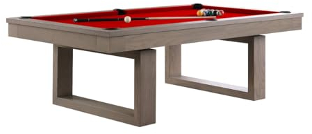 Billiard-Royal Billardtisch Pooltisch Modell Milan 8 ft. mit hochwertigem K-55 Bandengummi und freier Tuchwahl, Tuchfarbe:ES 45 Red