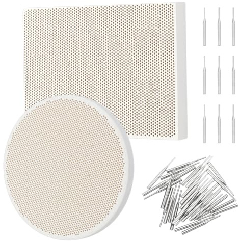OLYCRAFT 2 pieza de Tableros de Soldadura de Cerámica de Panal Rectángulo Redondo Panel de Panal de Soldadura Herramientas para Hacer Joyas para Fundir Herramientas de Oro Soldadura de Joyería