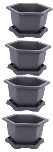 Toddmomy 2sätze Sechseckigen Blumentöpfen Mit Untersetzern Für Pflanzen Sukkulenten Und Gartenbedarf Kunststoffblumentöpfe Für Drinnen Und Draußen