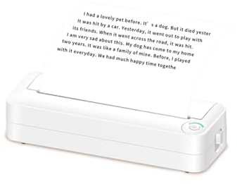 docooler Tragbarer Drucker, kabellos, ohne Tinte, unterstützt Drucker für Thermopapier mit 8,26 Zoll x 11,69 Zoll (BT-Verbindung), App-Drucker für Text-Extraktion OCR