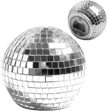 Nuyhadds Décapsuleur en forme de boule disco - Décapsuleur en forme de boule disco - Ouvre-bouteille design miroir - Pas de fuite - Ouvre-bouteille à ouverture rapide pour bouchon de tire-bouchon, bar