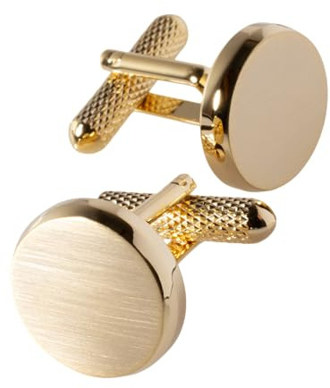 [TAVARAT] Cufflinks for Men classic round shape (light gold)