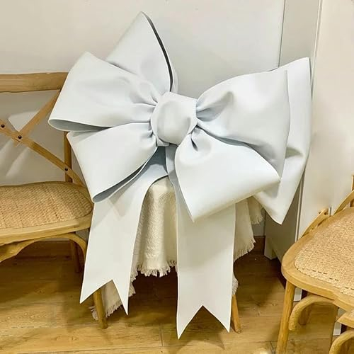 ZFISH Große Schleife, handgefertigte Accessoires zum Selbermachen, Blumendekoration für Partys, Hochzeitsbögen, Heimhintergrund, Wandbehang, Geschenk zum Valentinstag, weiß, 75 x 115 cm
