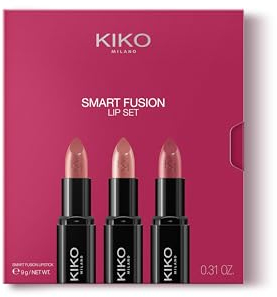 KIKO Milano Smart Fusion Lip Set 03, Lip Kit With 3 Radiant-Finish Lipsticks