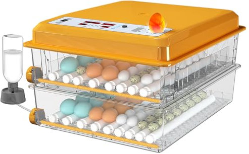 Chalixion Brutautomat Vollautomatisch von 120 Eiern, Brutmaschine mit automatischer Eierwende und Feuchtigkeitsüberwachung, Temperaturkontrolle, 5 automatische Brutmodi und Brutdaueraufzeichnung