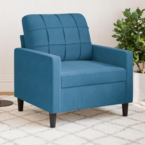 Willood Sessel Sofa Couch Blau 60 cm Samt