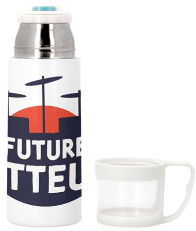 Bouteille thermo en Inox avec Tasse Intégrée - Future Batteuse Artiste Avenir Musique - 350ml - Bouteille Isotherme