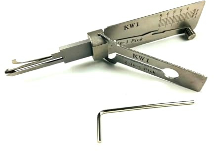 QiDAi KW1 - Set di strumenti professionali per lucchetti e grimaldelli, 2 in 1, apertura rapida per serrature civili
