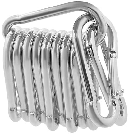 Skythrive 12 Stück Karabinerhaken 180kg Belastbarkeit - Verzinkte Karabiner mit Federhaken für Rucksack, Hundeleine, Camping & Reisen (6x60mm)