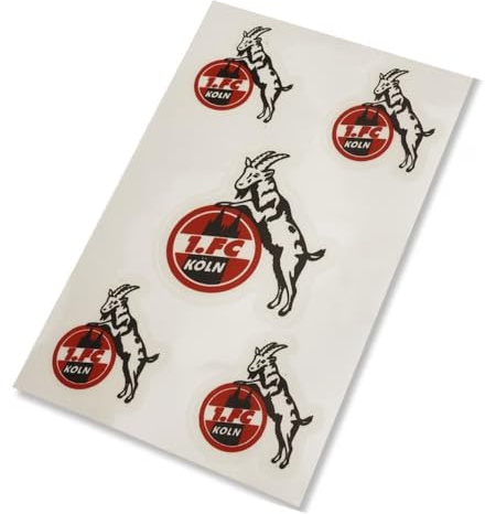 1. FC Köln Aufkleber Logo leuchtend – offizieller Fan Sticker, fluoreszierend, wetterfest & UV-beständig – Fußball Fanartikel für Auto, Laptop, Fenster – FC Köln Merchandise