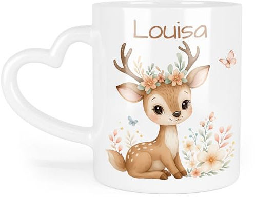 Kiddle-Design Einhorn Tasse Kinder Personalisiert mit Name - Kinderbecher für Kita, Kindergarten - Kindertasse mit Einhorn-Motiv als Trinkbecher, Zahnputzbecher - Einhorntasse Emaille Blau