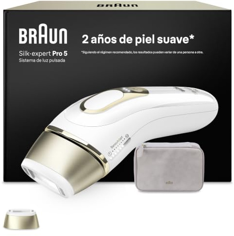 Braun Silk·Expert Pro 5 Epilatore Luce Pulsata, Custodia, Pl5100 Oro
