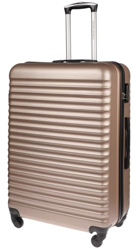Christian Wippermann Valise XL à 4 roulettes dorée - 49 x 75 x 32 cm - Avec serrure - Jusqu'à 117 l, 3,9 kg - Légère - Pour hommes et femmes