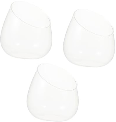 HEATSHAKING 3 Stück Mikrolandschaft Glasflasche mit Schrägem Schliff Dekorative Pflanzenschale aus Glas für Sukkulenten im Treppenhaus oder Garten