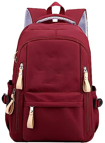 Modische Schultasche für Damen Schülerinnen als stylischer im frischen Design (Red, One Size)