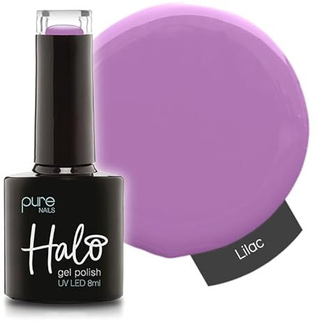 Halo Gel Polish 8ml - Lilac. UV/LED Gel Nail Polish, Long Lasting & Easy To Apply. Nail Art Colours For Manicure & Pedicure. Gel Polish For Professional & Home Use.