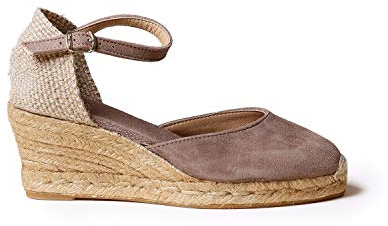 Toni Pons Espadrillas da Donna in camoscio - Lloret-5 - Taupe, 39 EU