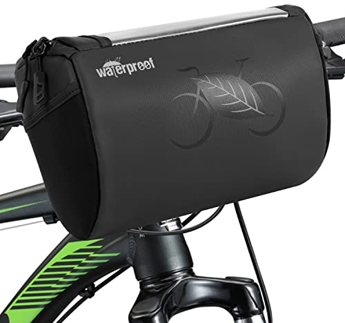 WOTOW Lenkertasche Fahrrad - wasserdichte wetterfeste Fahrradtasche Lenker vorne reflektierende Fahrradlenkertasche mit transparentem wasserdichtem Touchscreen für Gravelbike MTB Rennrad