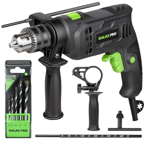 GALAX PRO Hammer Drill, 600W Electic Corded Drill, 13mm Metal Chuck, 0-3000RPM, Powerful Variable Speed for Drilling in Wood, Soft Metals
