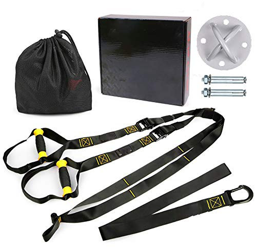 YLXD Widerstandsband Set Schlingentrainer Sling Trainer Schlingentraining Set mit Türanker Suspension Trainer Fitness Band für Ganzkörpertraining