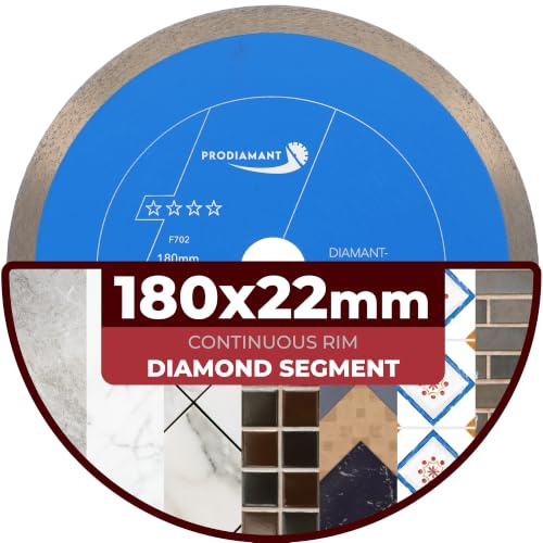 PRODIAMANT F702 Disque diamanté professionnel 180 mm x 22,23 mm - pour carrelage, grès cérame et pierre naturelle, coupe précise sans éclats, pour scies de table