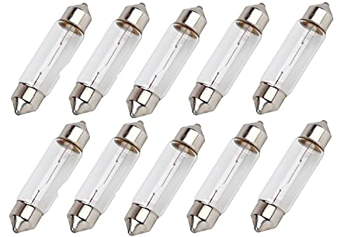 10x Jurmann C10W 41 mm 12V Long Life Halogen Birne für Innenbeleuchtung - Kofferraumbeleuchtung, Türbeleuchtung, Kennzeichenbeleuchtung, Leselicht - E-geprüft