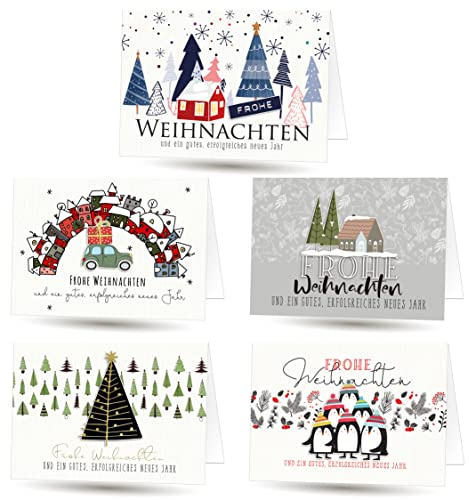 20 Stück Weihnachtskarten Klappkarten Set mit Briefumschlag. Format 17x12 cm (nicht das kleinere A6 Format)