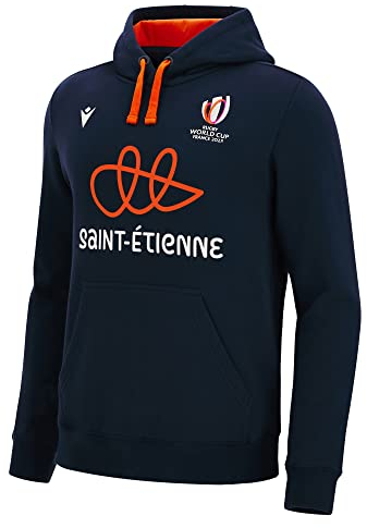 Macron Sweatshirt mit Kapuze für Erwachsene, Saint Etienne Rugby World Cup 2023, offizielles Lizenzprodukt, blau, 5XL