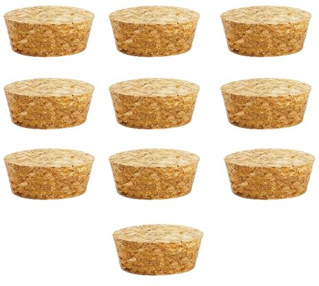 10 Stück konische Korkstopfen aus Holz, Weinkorken, wiederverwendbar, Dichtungsstopfen für Flaschenbar, DIY, Handwerk, Küchenzubehör (43 x 38 x 20 mm)