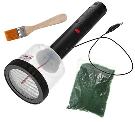 EXCEART Flocking Machine Double Net Cover Electrostatic Mower for Scenic Modelling Suitable for Table Flocking Easy to Use