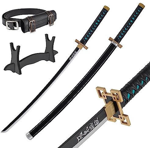 Bamboo Anime Katana Cosplay Sword, Katana Inspired Daemon Slayer Sword 105cm 41 Inch Hashira Pillars Protagonist Katana, en mängd olika stilar (Tokitou Muichirou's Katana JT10655)
