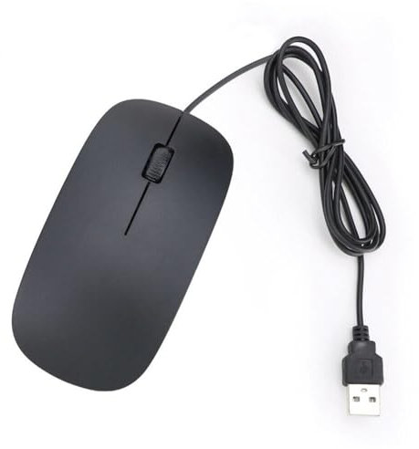 Ultra-Slim USB optical wired mouse for Laptop Computer Desktop, universal Mice Wire for Gaming Home Business Office Scroll Wheel Roller, Ergonomic Smooth Tracking, Hand Comfortable.(Black)