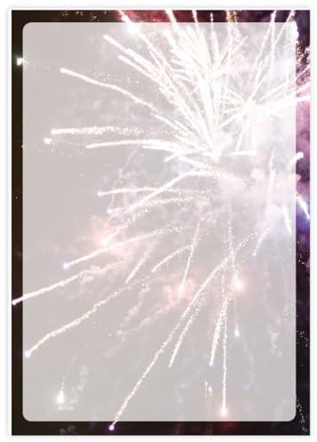 Briefpapier Silvester DIN A4 - Papier Sylvester-Party - 20 Blatt - Motiv Nr. 043 | 90g/m²