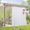 PONY DANCE Rideau Extérieur - Rideaux Voilage Blanc Imperméable Respirante Draperies à Pattes Réglable Decoration Exterieur pour Jardin Pergola Maison, L 254 x H 274 cm, 1 PC