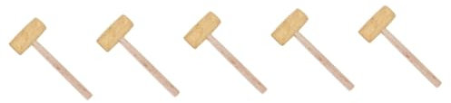 jojofuny 5pcs Small Wooden Mallet for Leathercraft and Woodworking for Camping and Jewelry Making Wood Tool