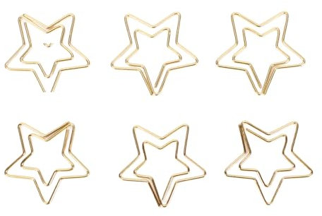 Stern-Büroklammern, 100 Stück, Doppelstern-Design, Goldene Büroklammern, Lesezeichen, Niedliche Büroklammern Mit Aufbewahrungsbox, Kleine Büroklammern Für Die Organisation von Büro- Und Schulpapierdat